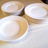 15 white earthenware plates