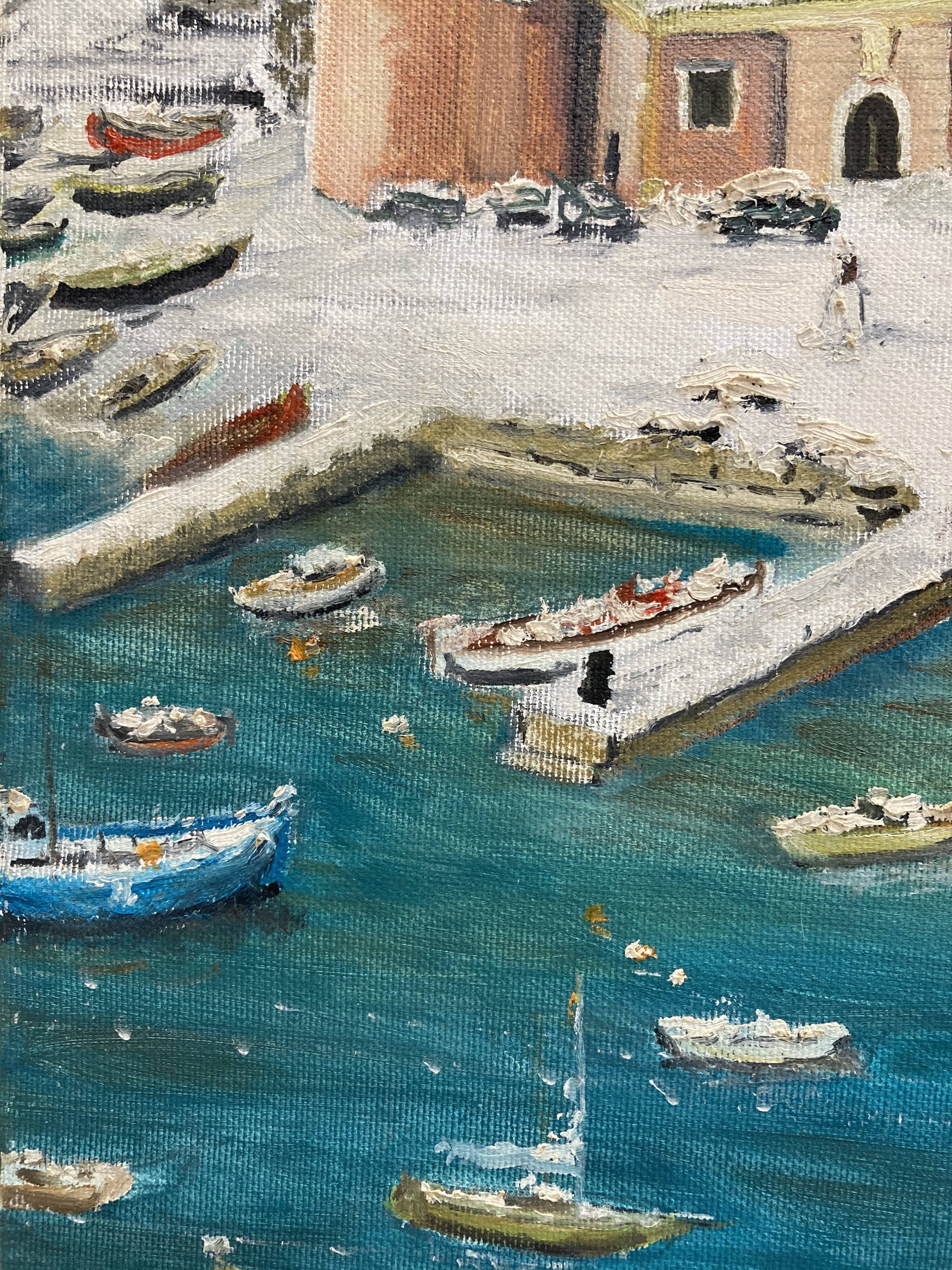 Painting on vintage canvas