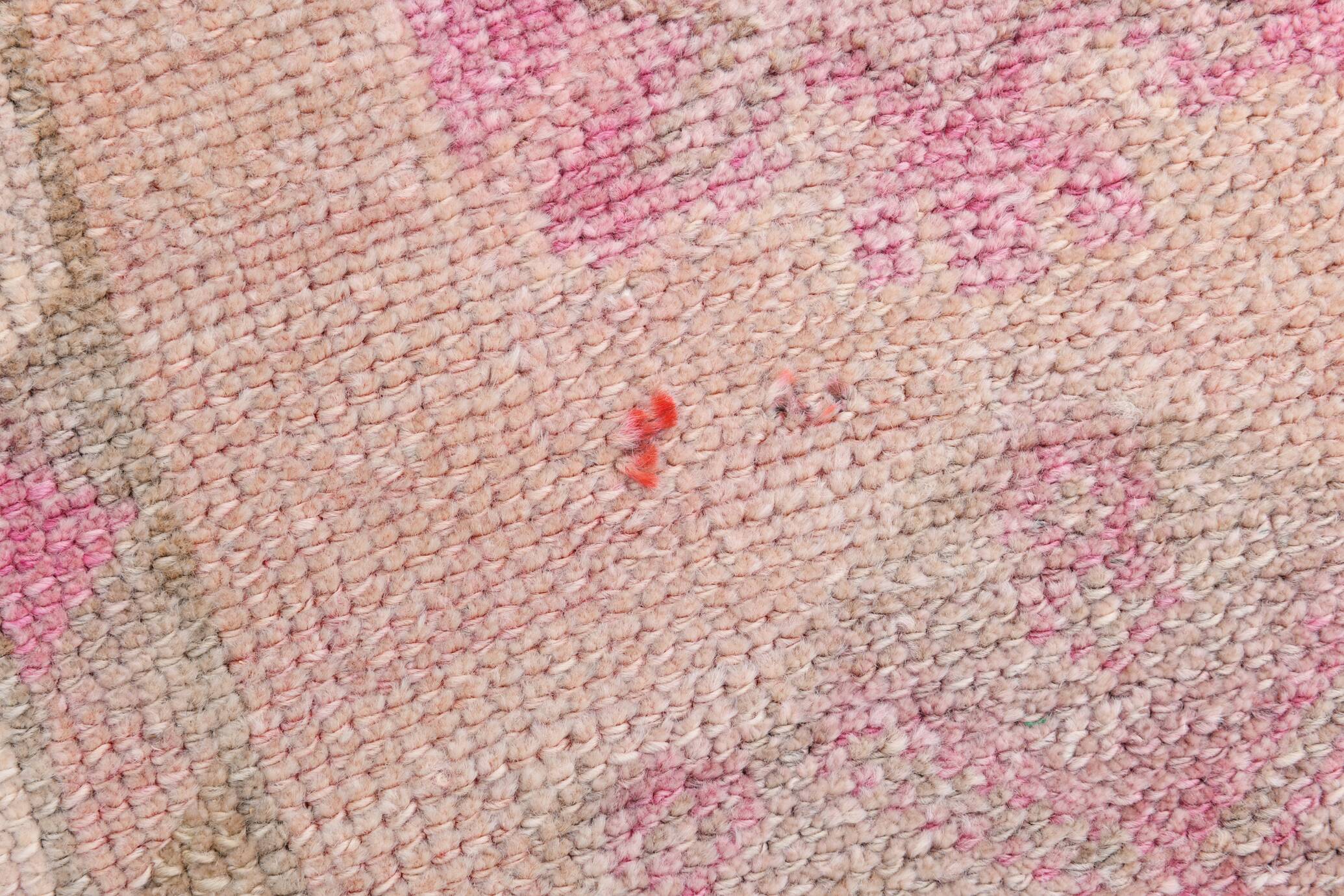 3x12 Soft Pink & Brown Turkish Runner Rug, 86x374CM