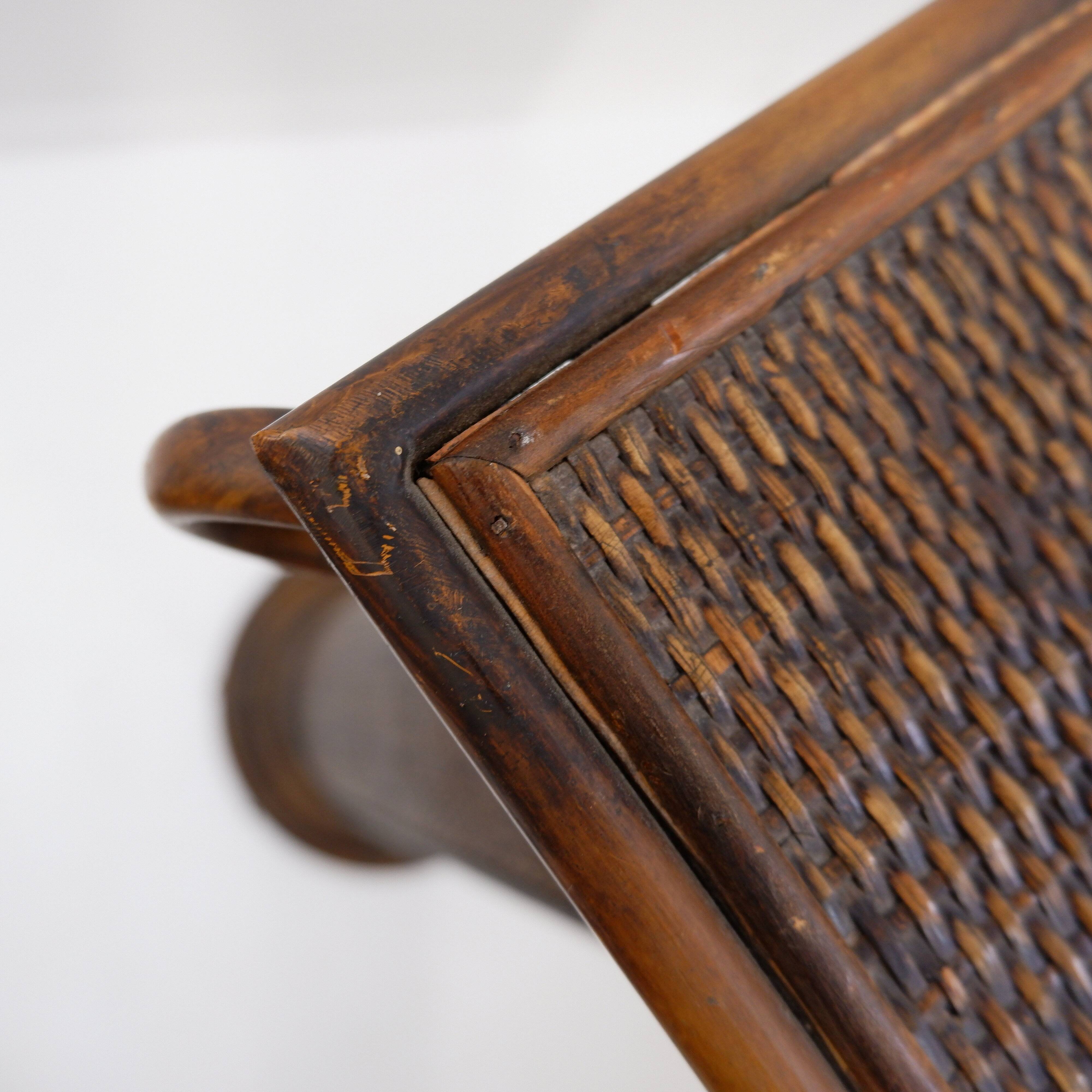 Vintage wicker and bamboo pedestal column