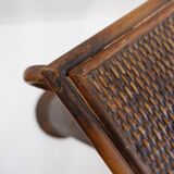 Vintage wicker and bamboo pedestal column