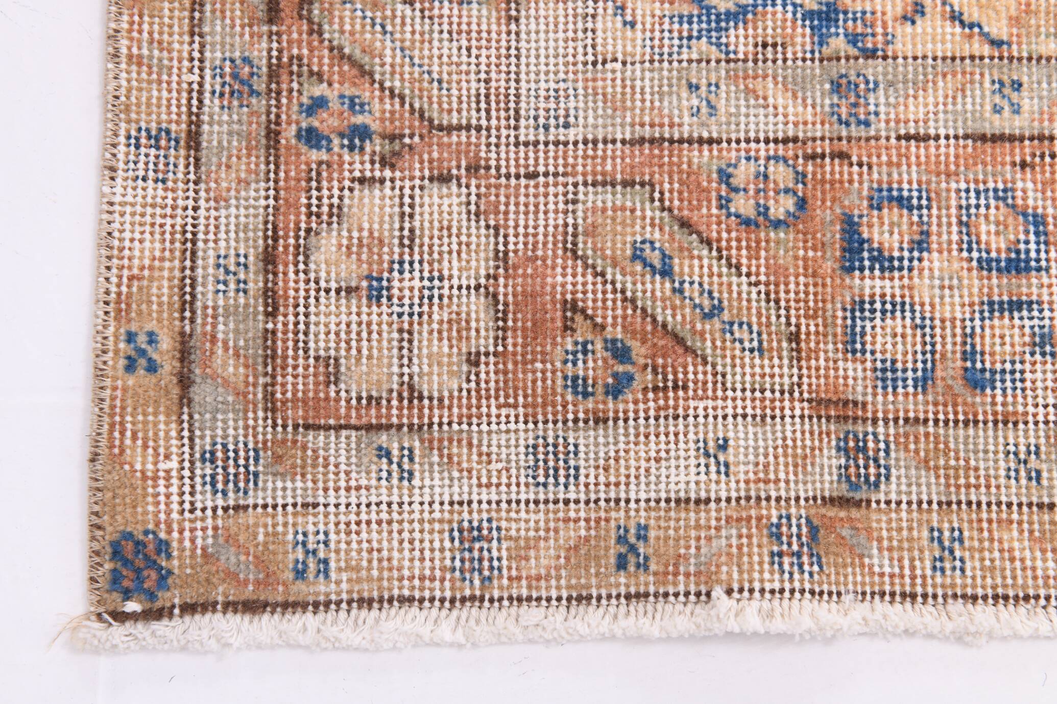 5x8 Rug For Farmhouse Room Blue Orange Vintage Rug, 162x262Cm SK 5165