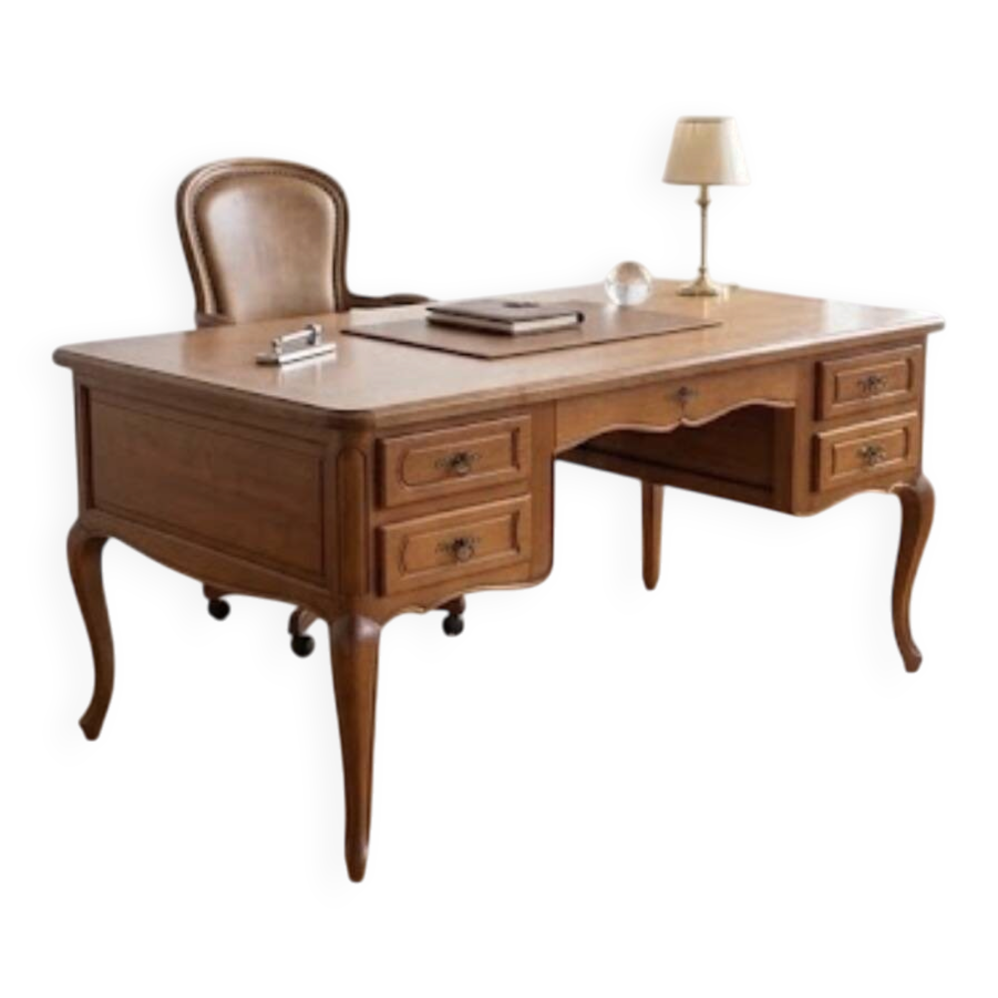 Minister's desk Louis XV with glass pane