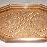 Transparent art-deco pink glass dish