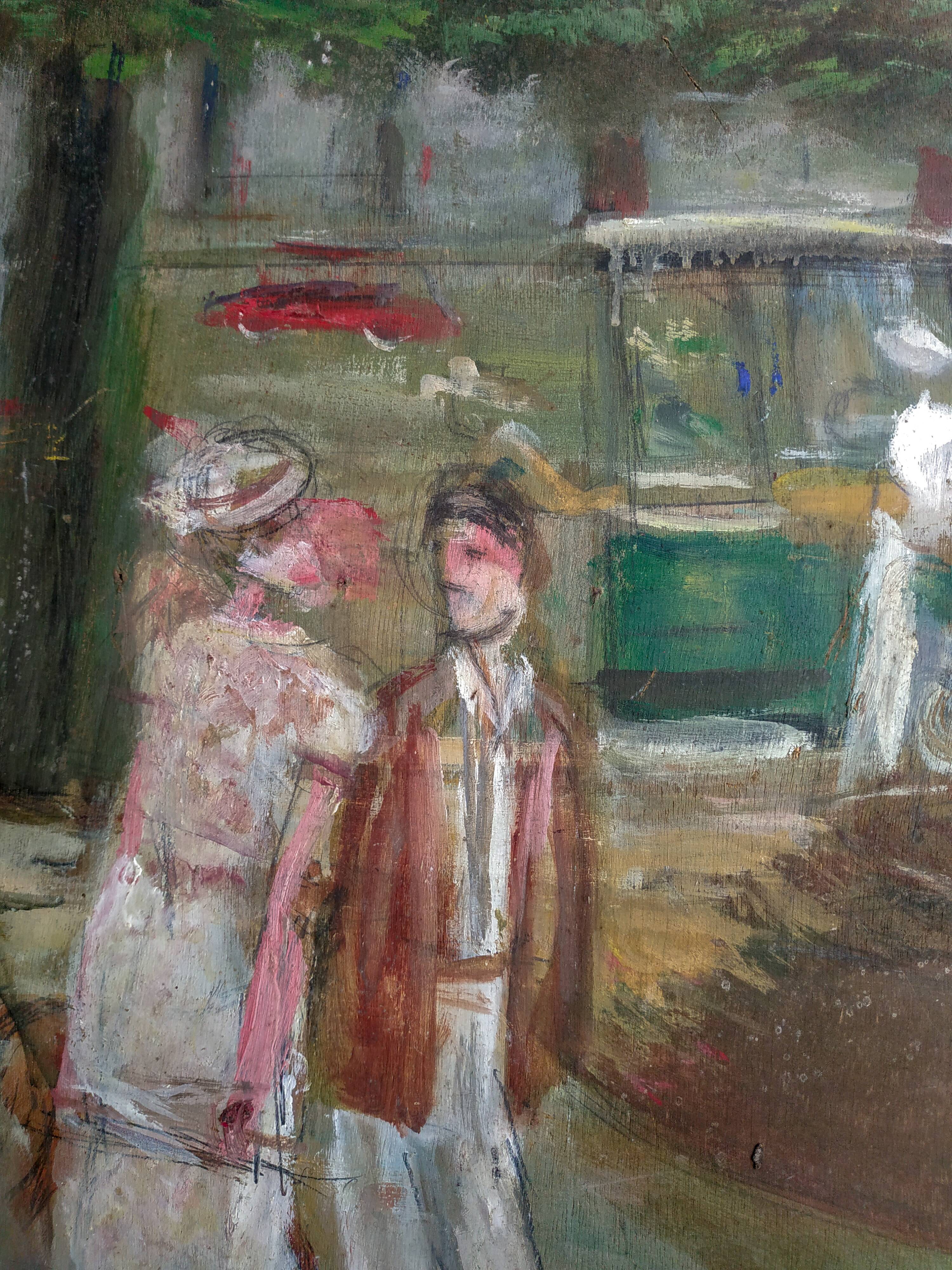 Theatre decoration painted on wood