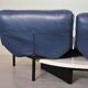 Vico Magistretti Canapé 3 places flexible Cassina en cuir bleu « Veranda », Italie