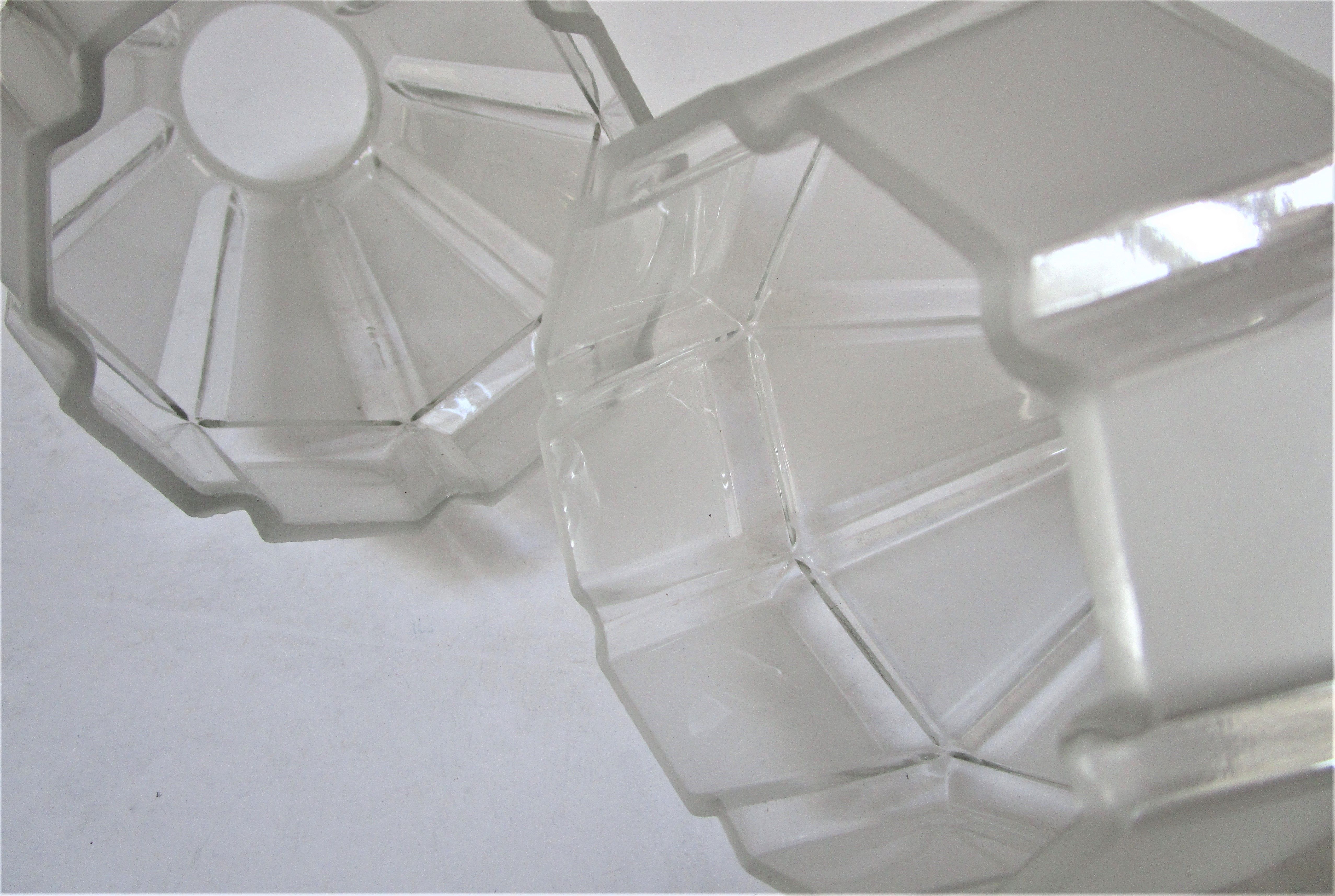 Pair of art deco glass and metal sconces 20/30