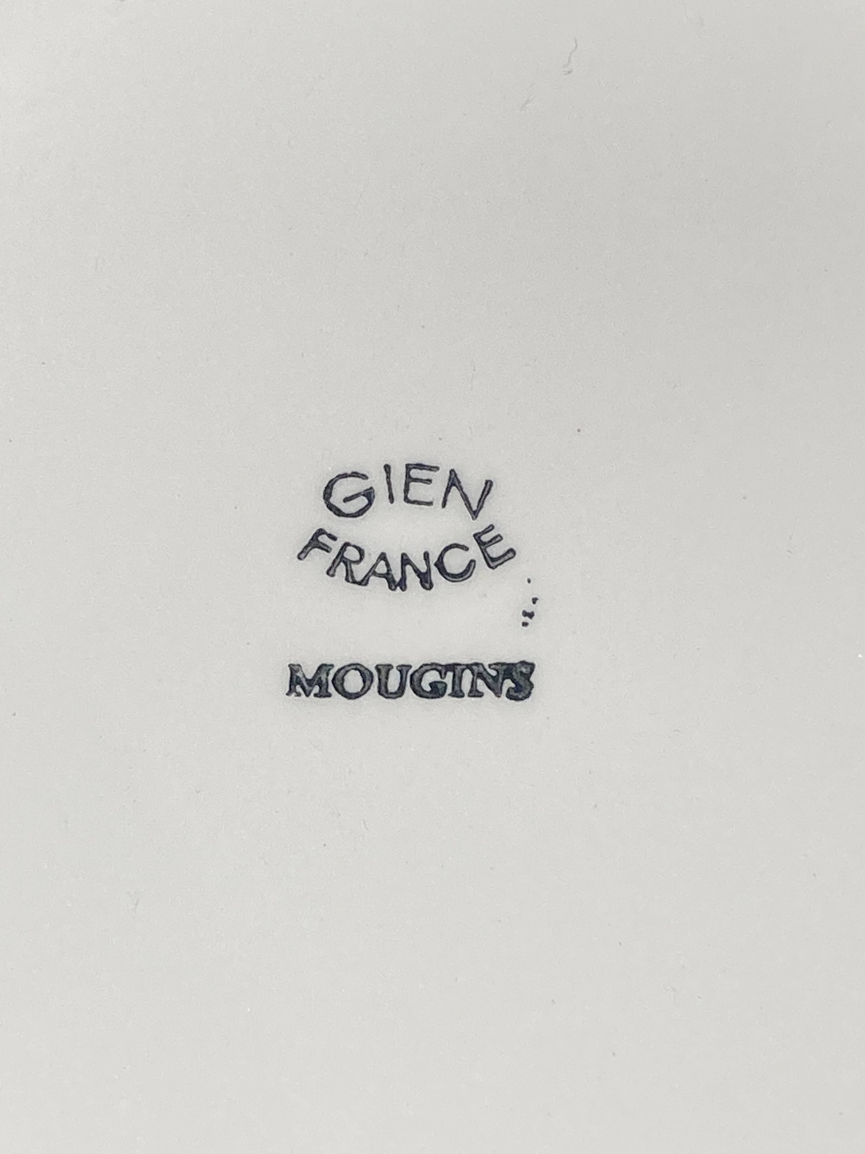 Set of twelve ceramic flat plates by Gien, Mougins decor