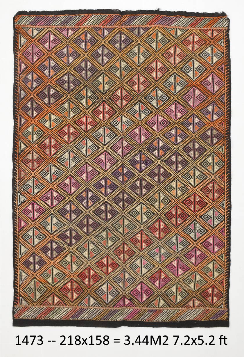 5x7 Yellow & Pink Turkish Kilim Rug, 158x218Cm