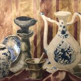 Tableau peinture alfredo müller nature morte still life