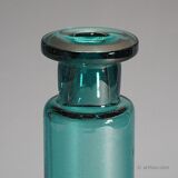 Vintage glass vase in petrol colour by Ichendorfer Glassworks circa 1960.