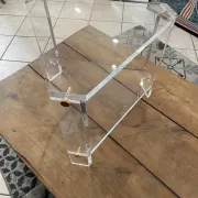 Triangular plexiglass coffee table end table Altuglas David Lange 70
