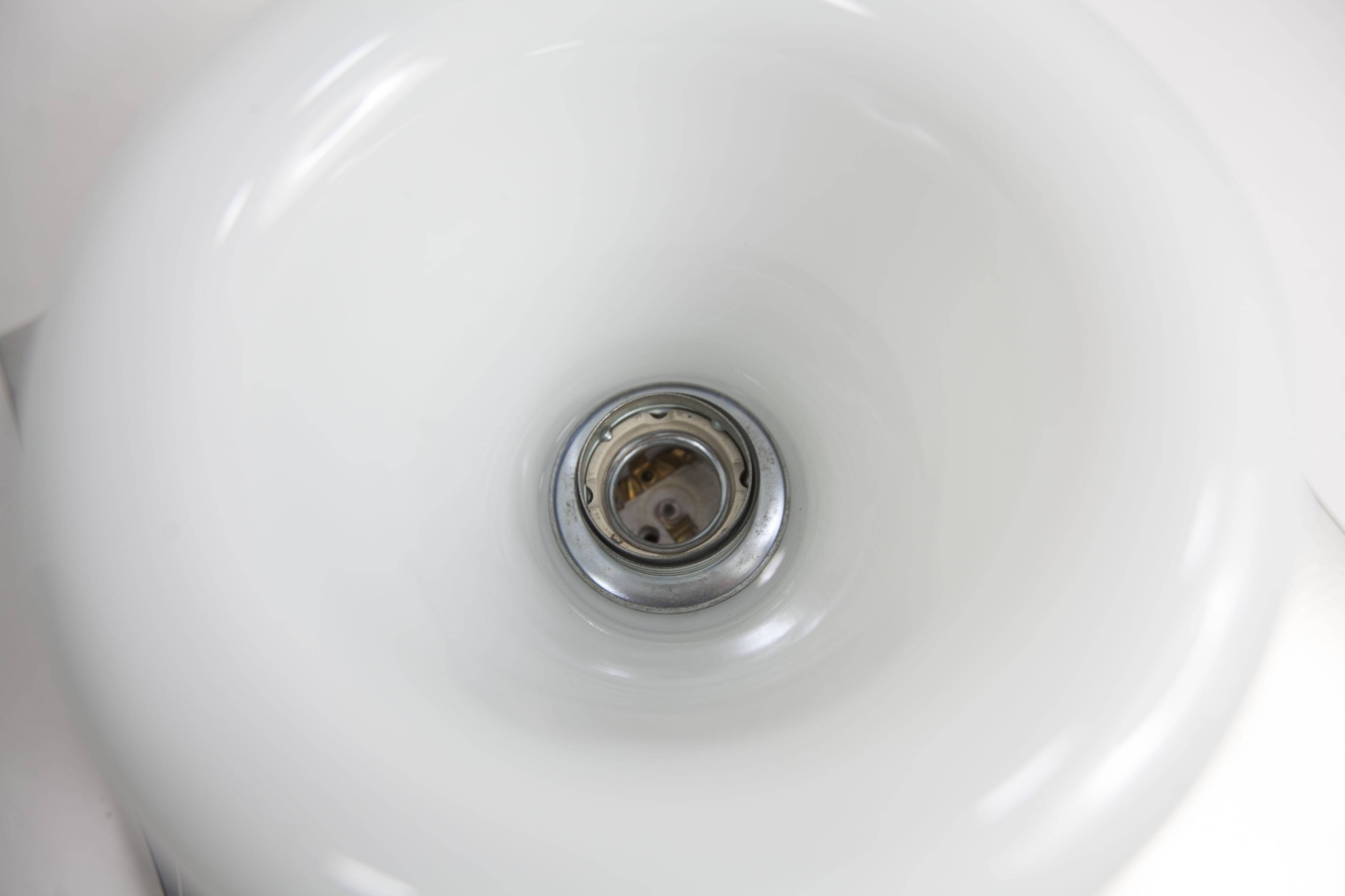 Doria Wall Light 1960 Alu Opaline + chrome LED bulb, Germany