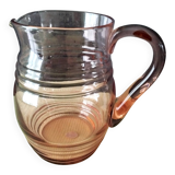 Vintage water carafe, pink glass jug 1.45 L