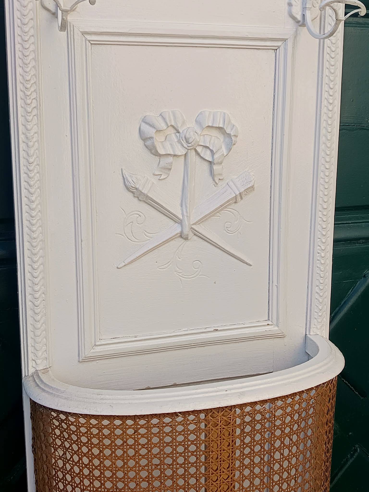 Wood and caning coat rack Louis XVI