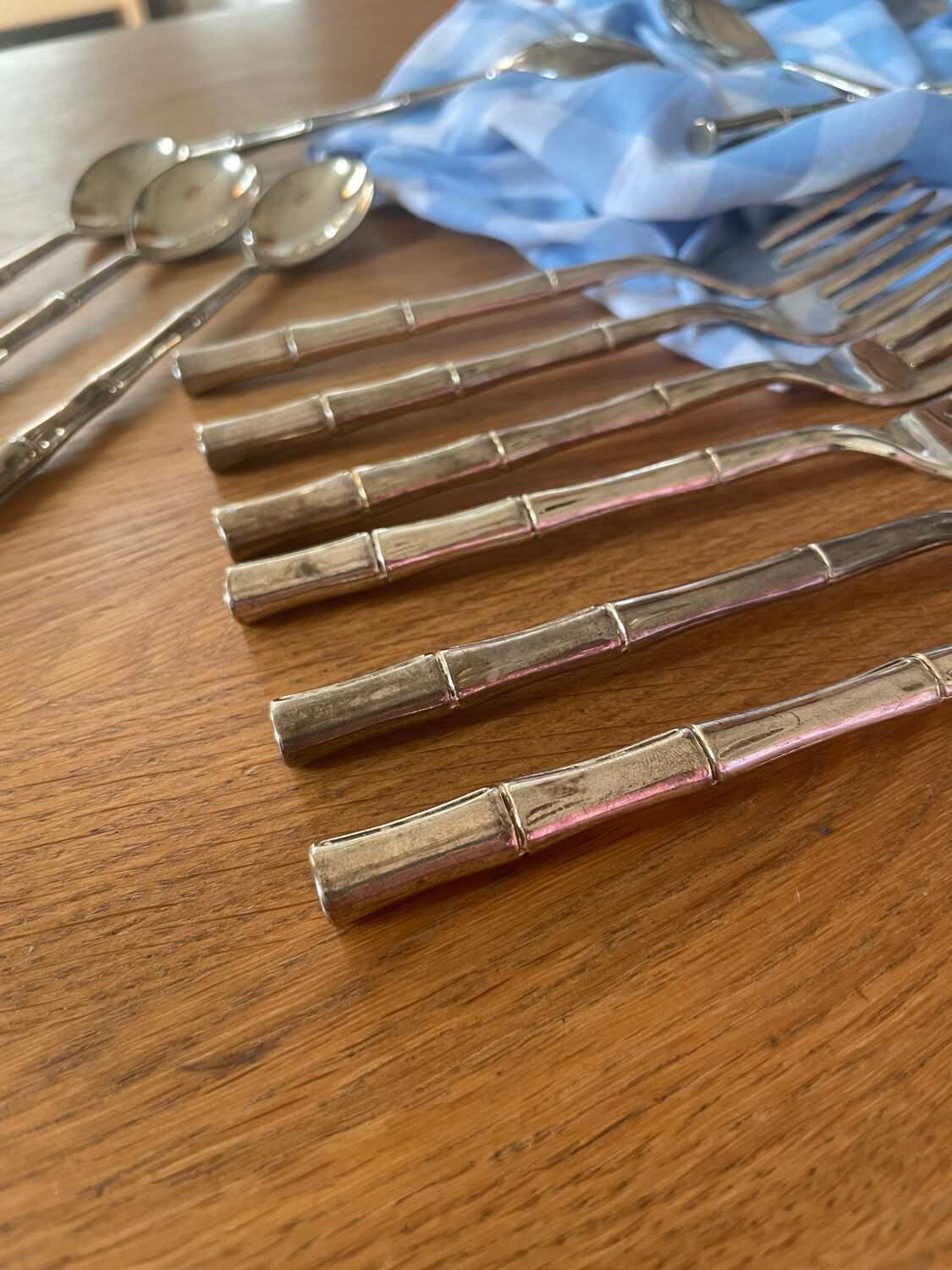 Bamboo dessert service from the 70's