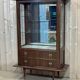 60s showcase in rosewood, mahogany and leather handles