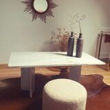 Vintage Carrara marble coffee table