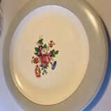 Grande assiette plate vintage en porcelaine opaque de Salins