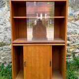 Vintage bookcase in blond oak circa 1970