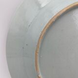 Plate in porcelain blue and white china xviii floral decoration