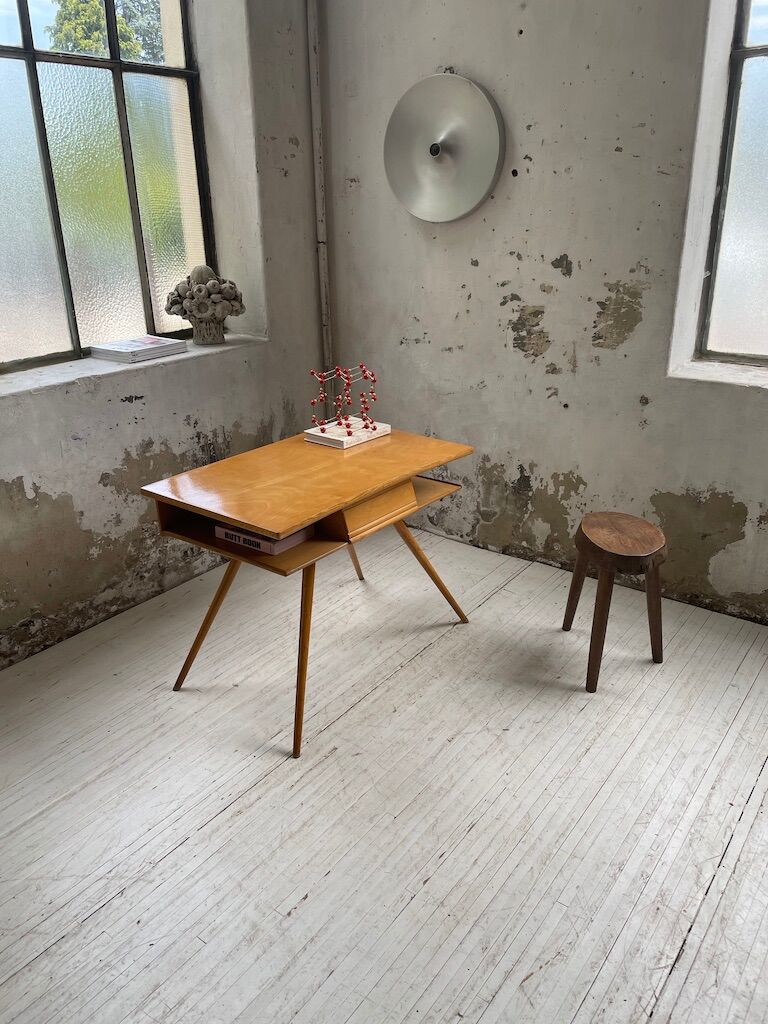 Vintage oak compass desk