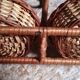 Small vintage wicker double basket