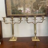 Paire de chandeliers en laiton