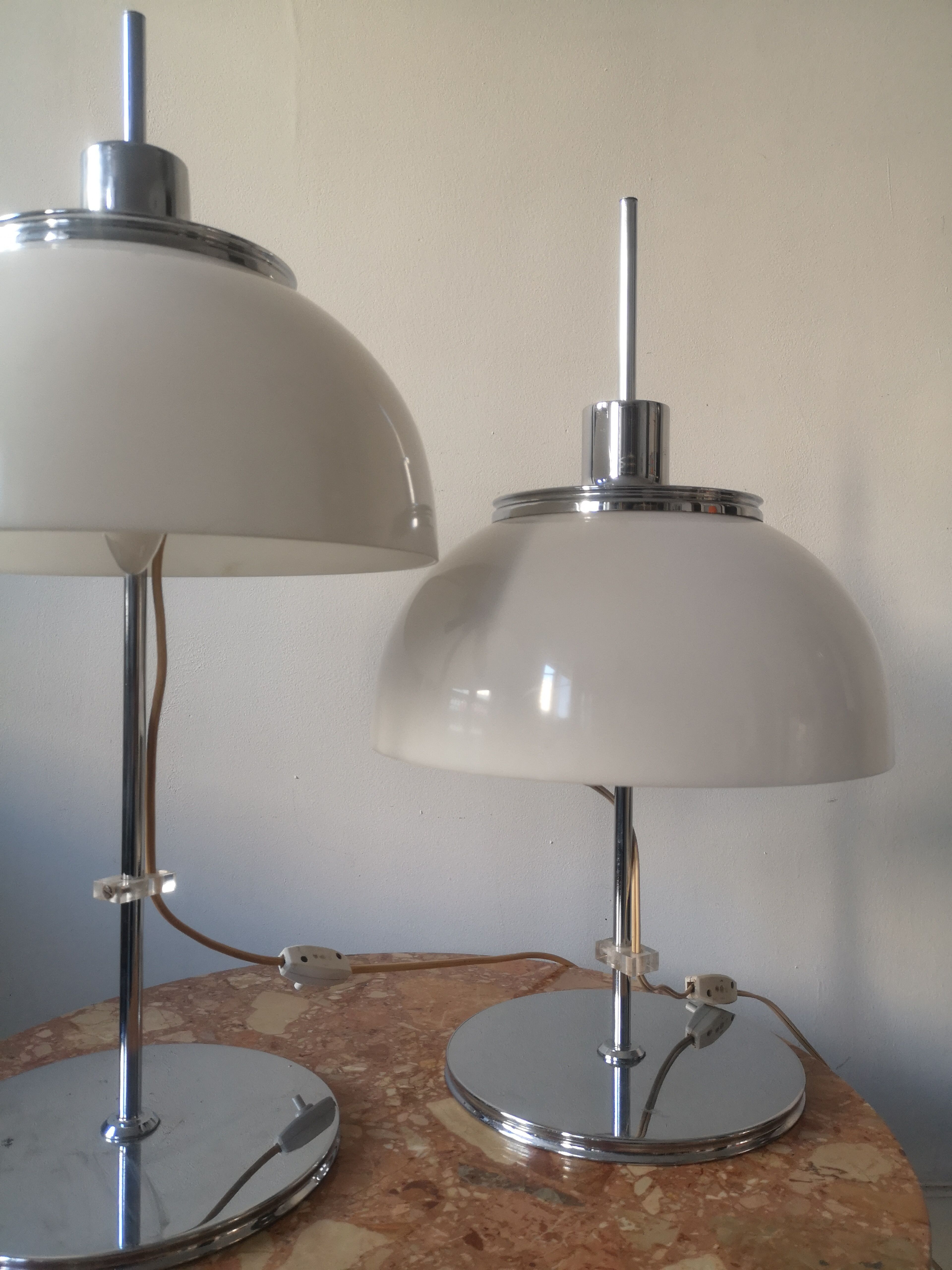 Paire de lampes de table champignon par Harvey Guzzini, 1970
