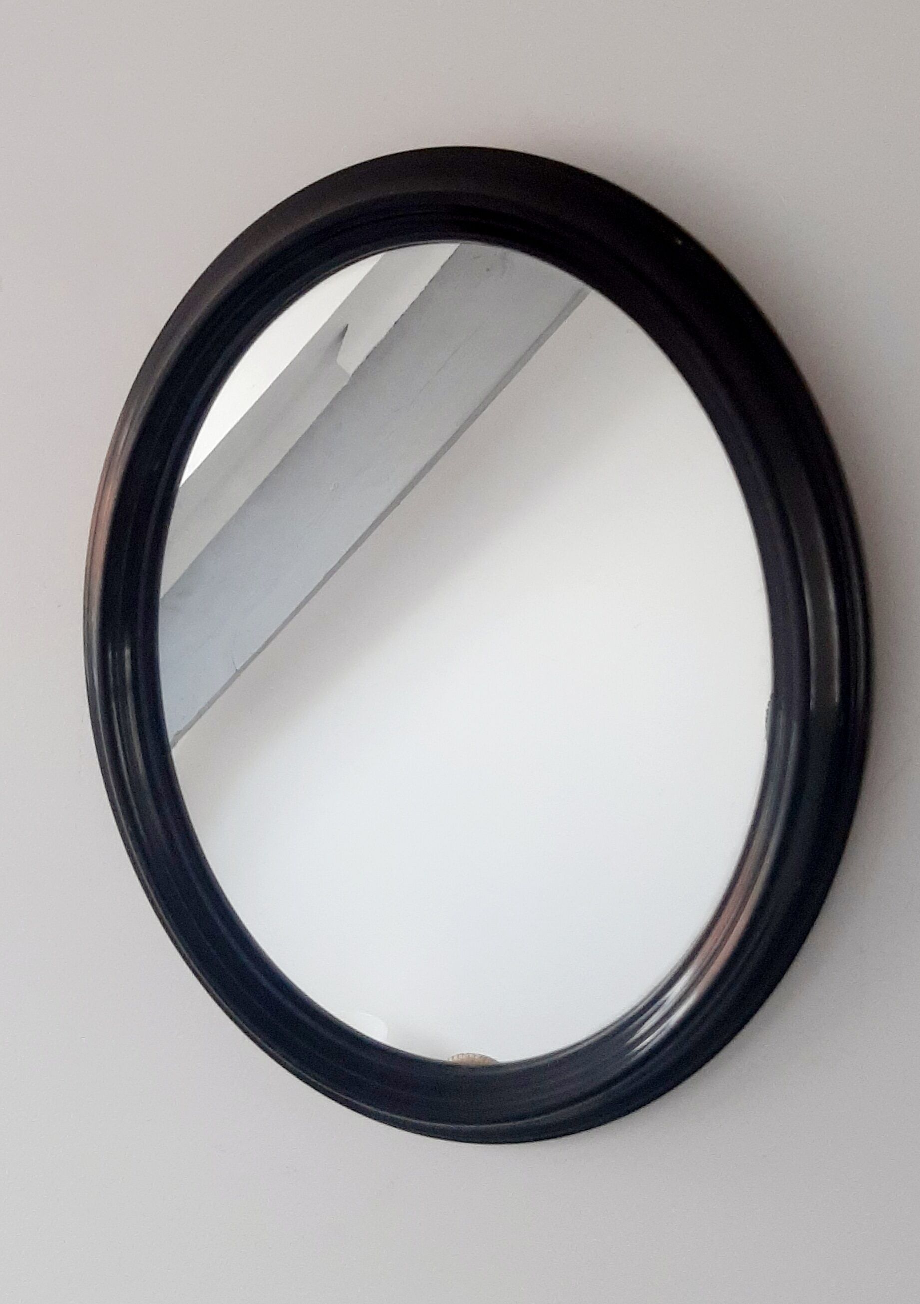 Vintage oval black mirror 60/70s