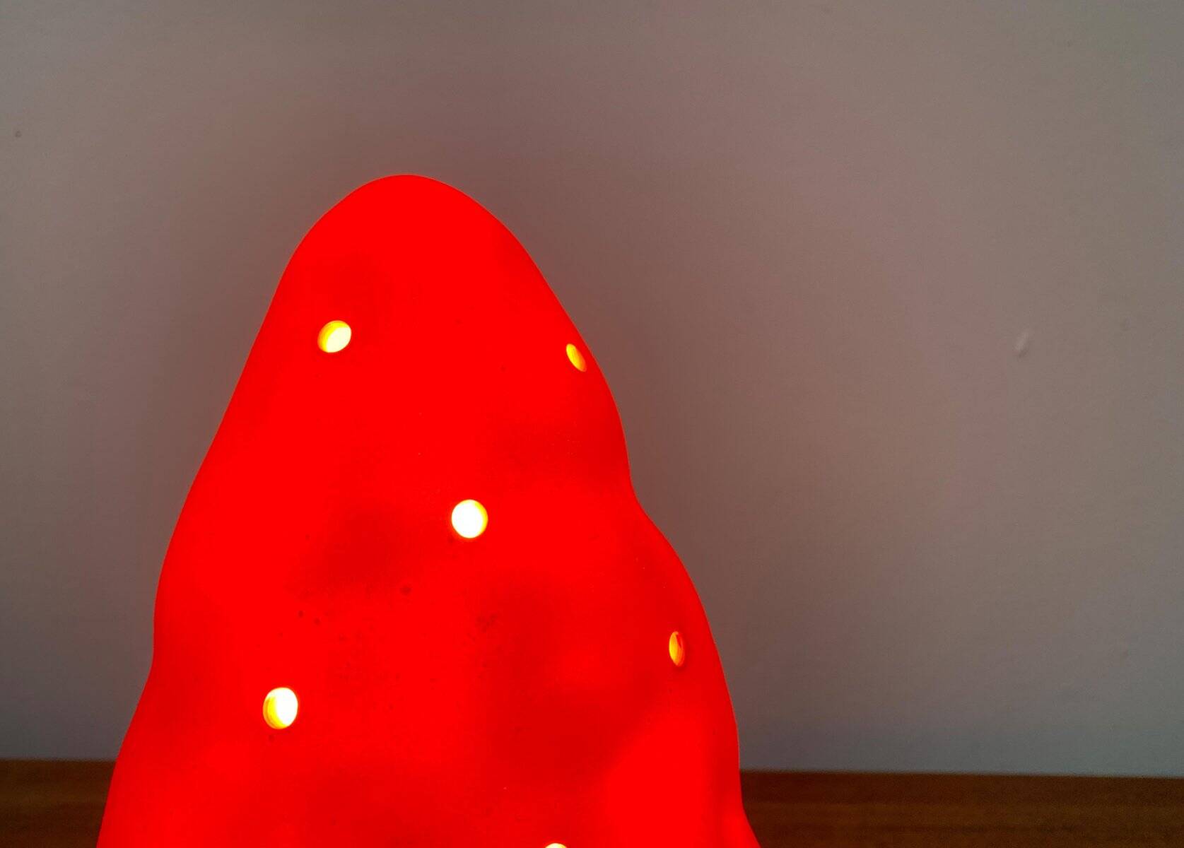 Postmodern plastic mushroom table lamp by Heico.
