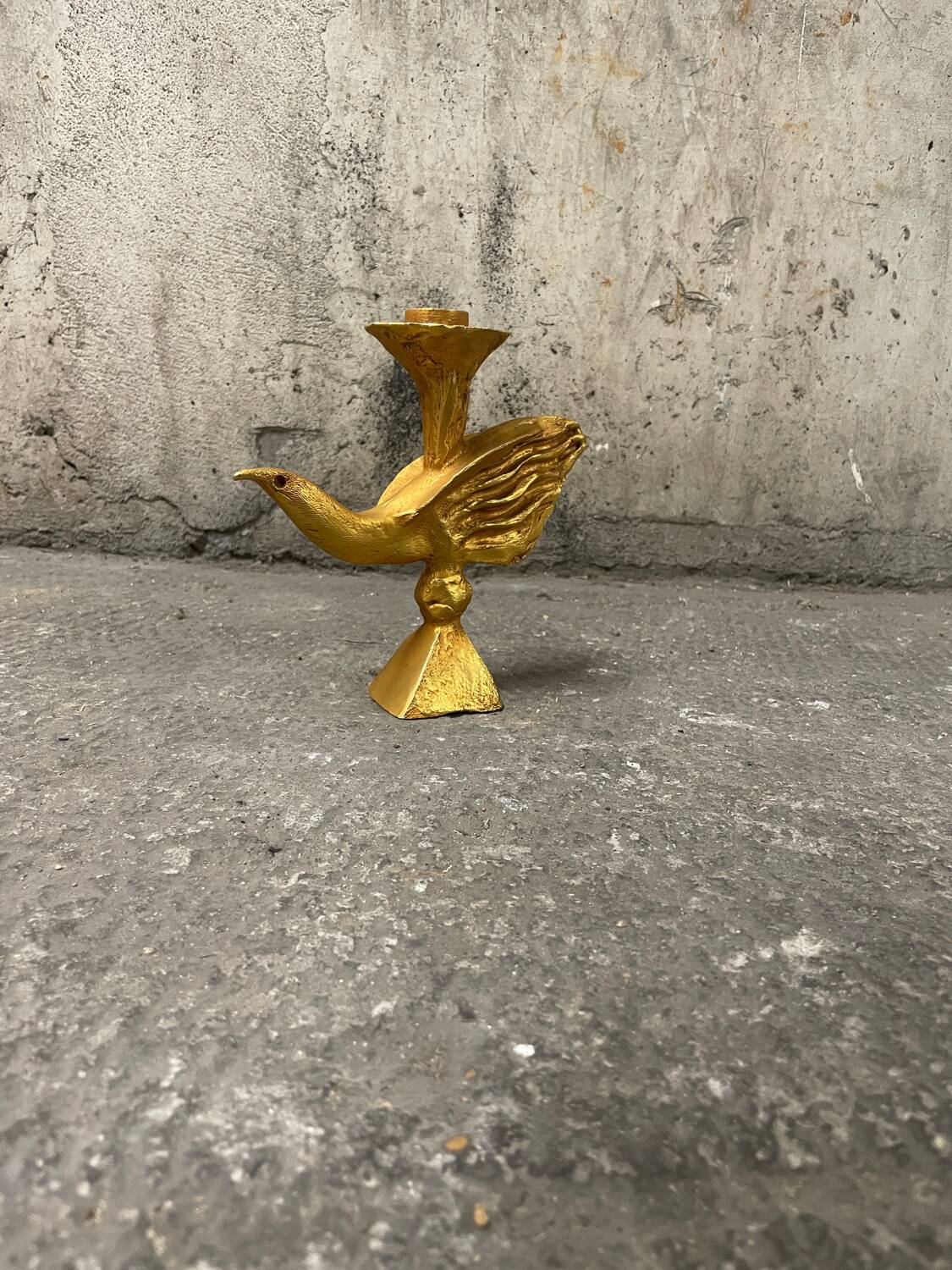 Zoomorphic gilded bronze candlestick by Pierre Casenove, 1980, Fondica.
