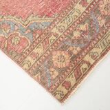 3x12 Pale Red Cream Soft Wool Vintage Runner Rug