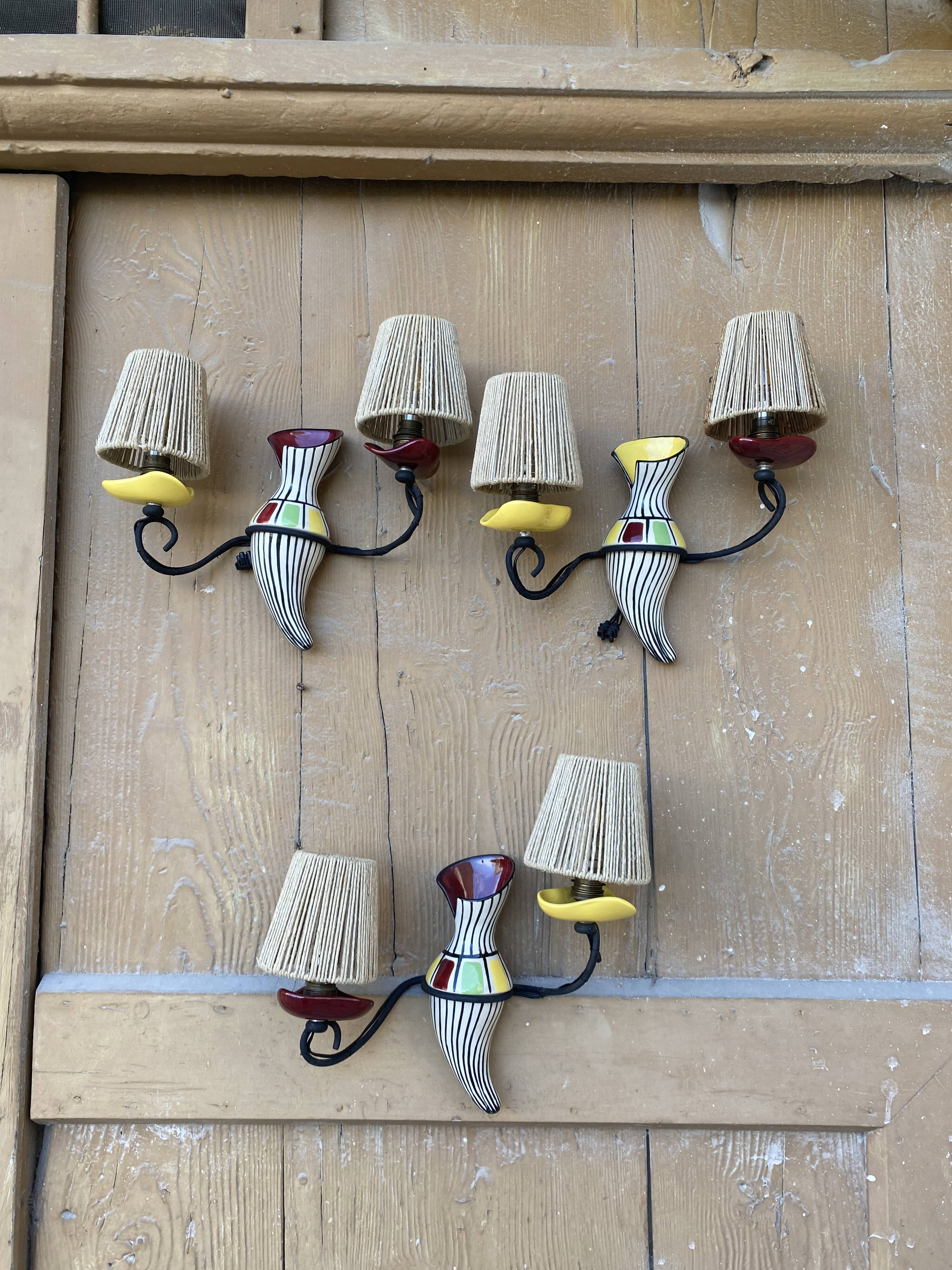 Vintage ceramic wall lights