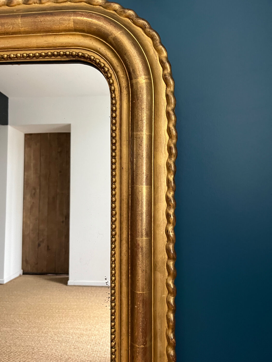 Louis-Philippe mirror gilded with gold leaf antique mirror