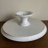 19th century XL office mounted plate, white earthenware display stand