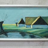 Viktor Rasmussen, Danish Modern Painting, 1970s, Oil on Canvas, Framed