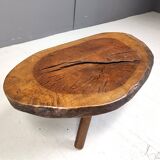 Brutalist tripod tree root coffee table, 1970s
