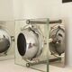 Lot de 2 appliques eyeball Space Age chrome vintage - années 70