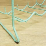 Metal aqua green bottle rack