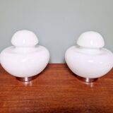 Space Age table lamp in white opaline, 1970s