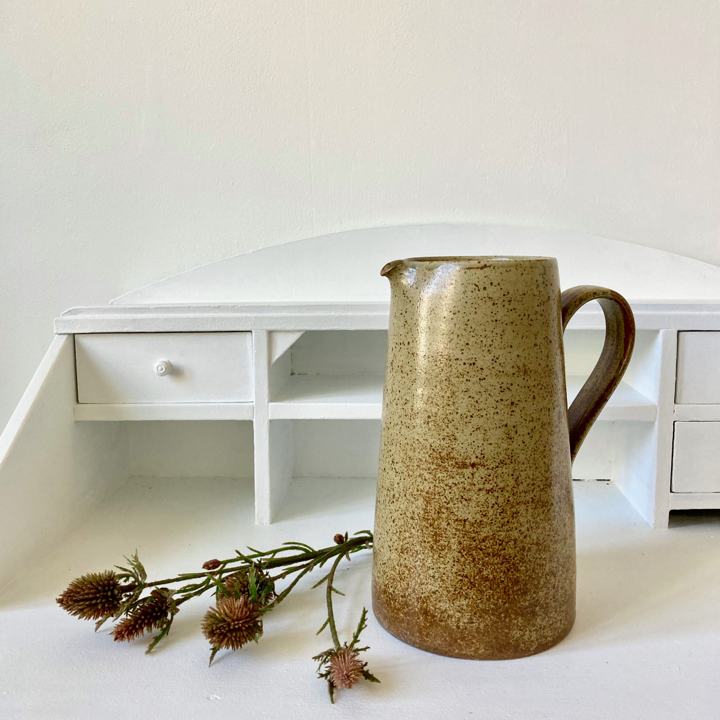 Pitcher sandstone vase signed