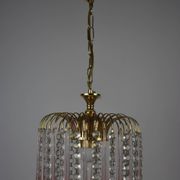 chandelier glass stamps, pink glass drops.