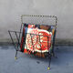 Magazine rack black and yellow lanyards