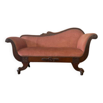 Vintage pink baroque armchair / sofa / bench