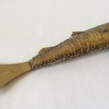 Old articulated brass fish box