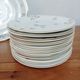 Dessert service, 10 plates and 1 pie dish, in Limoges Porcelain, white and gold