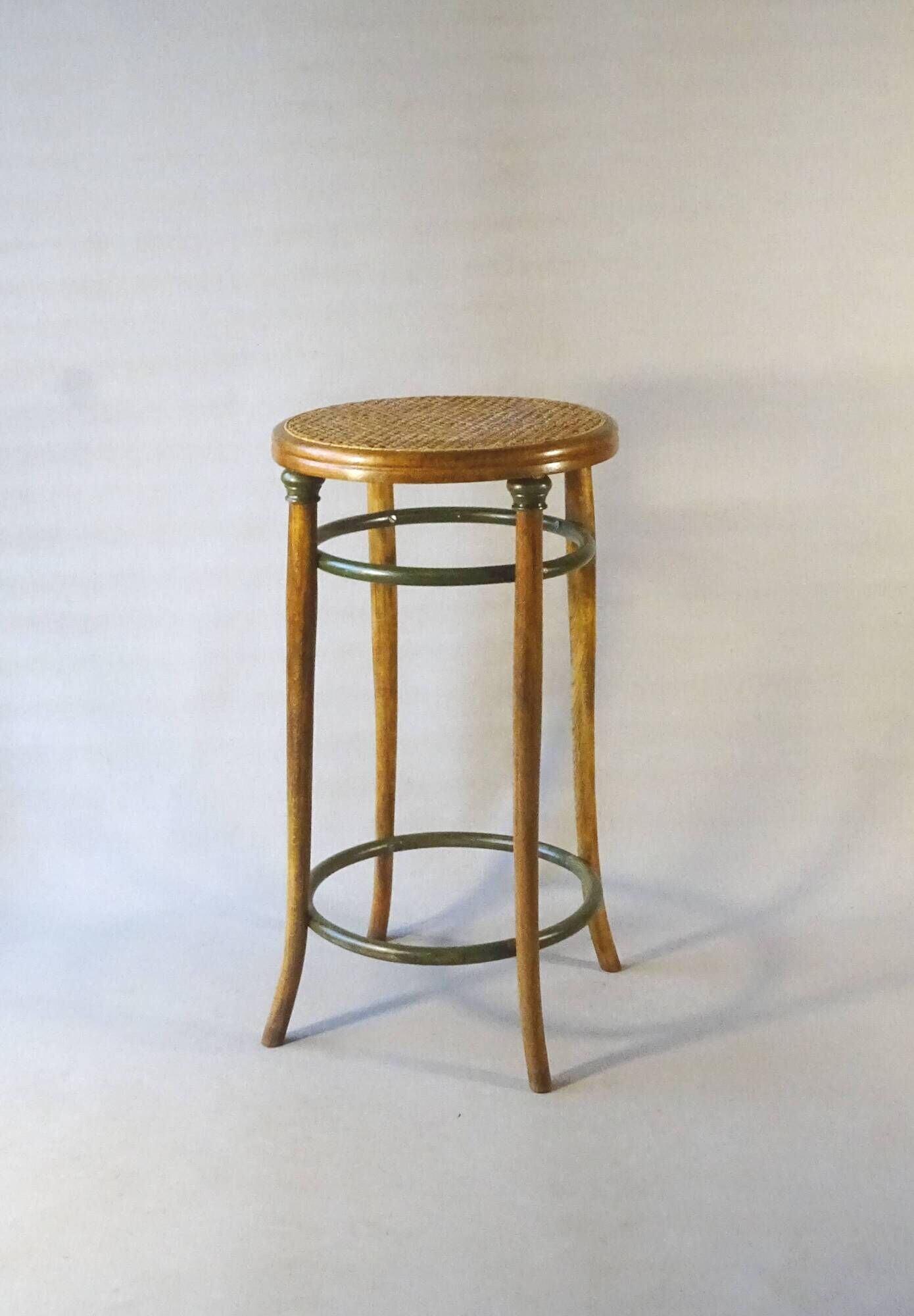Bar stool curved wood by KOHN 1910, not Thonet