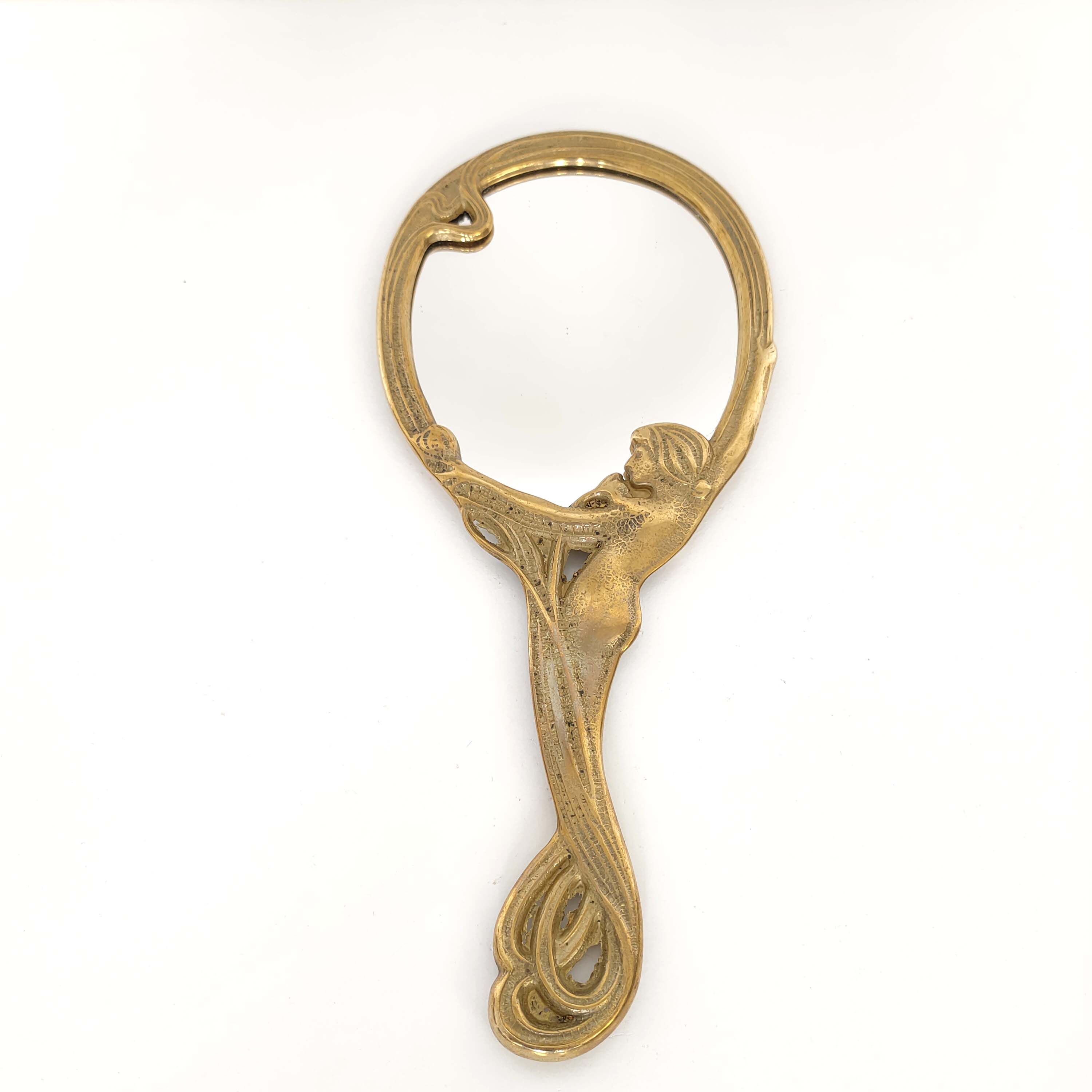 Brass hand mirror