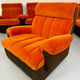 Canapé d angle vintage modulable orange design années 70 pop 